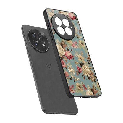 Bloom Bliss sleek oneplus 13 cover with tempered glass back and TPU edges