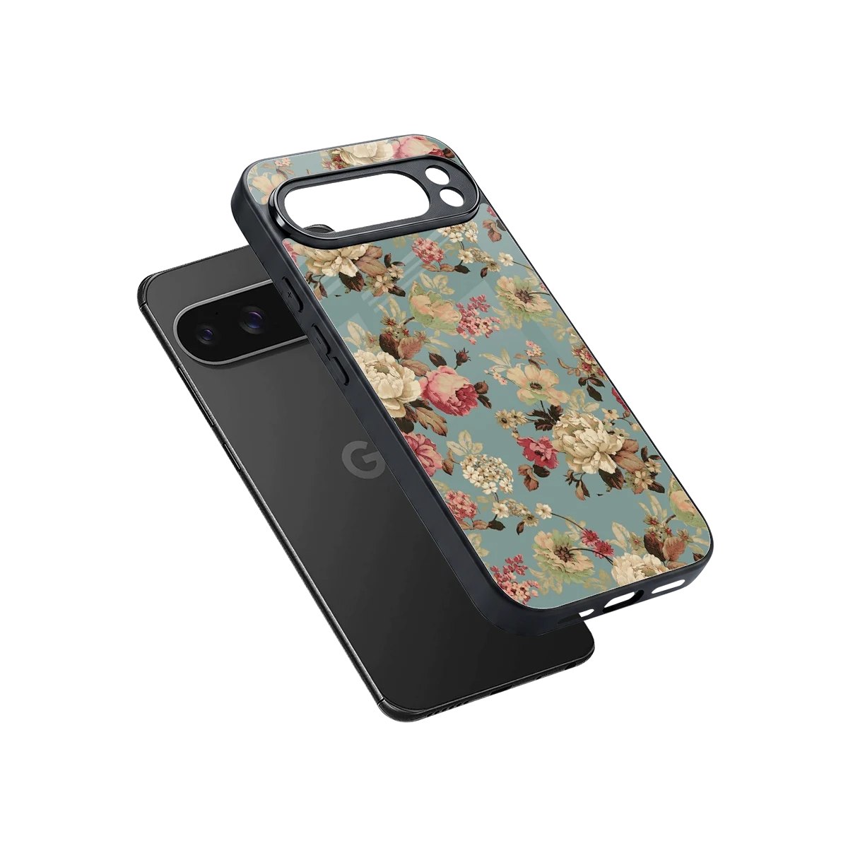 Bloom Bliss sleek google pixel 10 pro xl cover with tempered glass back and TPU edges