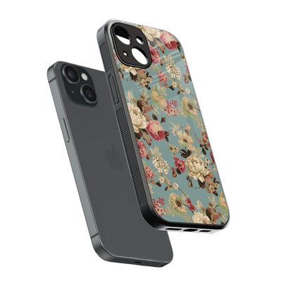 Bloom Bliss sleek iphone 13 cover with tempered glass back and TPU edges