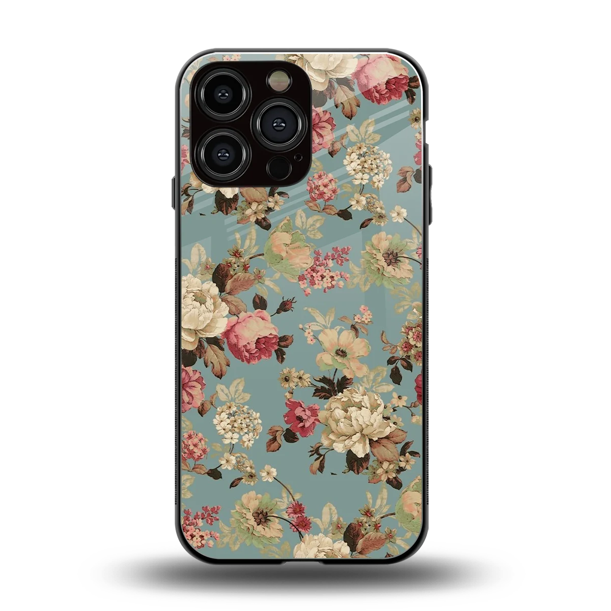 Bloom Bliss back phone cover | glass case for iphone 16 pro max