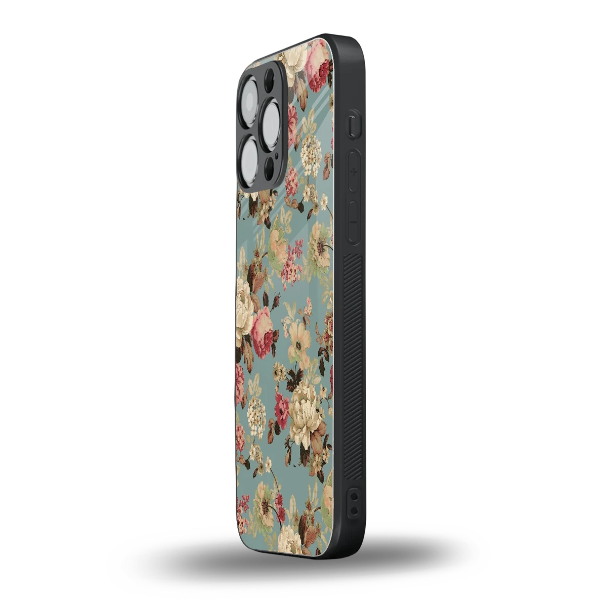 Bloom Bliss iphone 16 pro max mobile cover | shockproof glass phone case