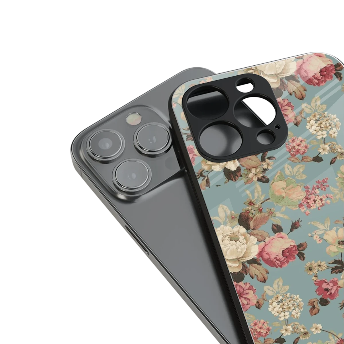 Bloom Bliss stylish phone case for iphone 13 pro | glossy glass and slim fit