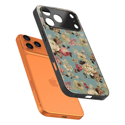 Bloom Bliss sleek iphone 17 pro max cover with tempered glass back and TPU edges