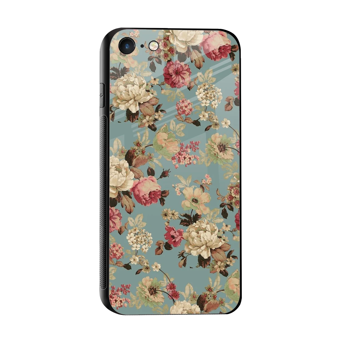 Bloom Bliss sleek iphone 7 cover with tempered glass back and TPU edges