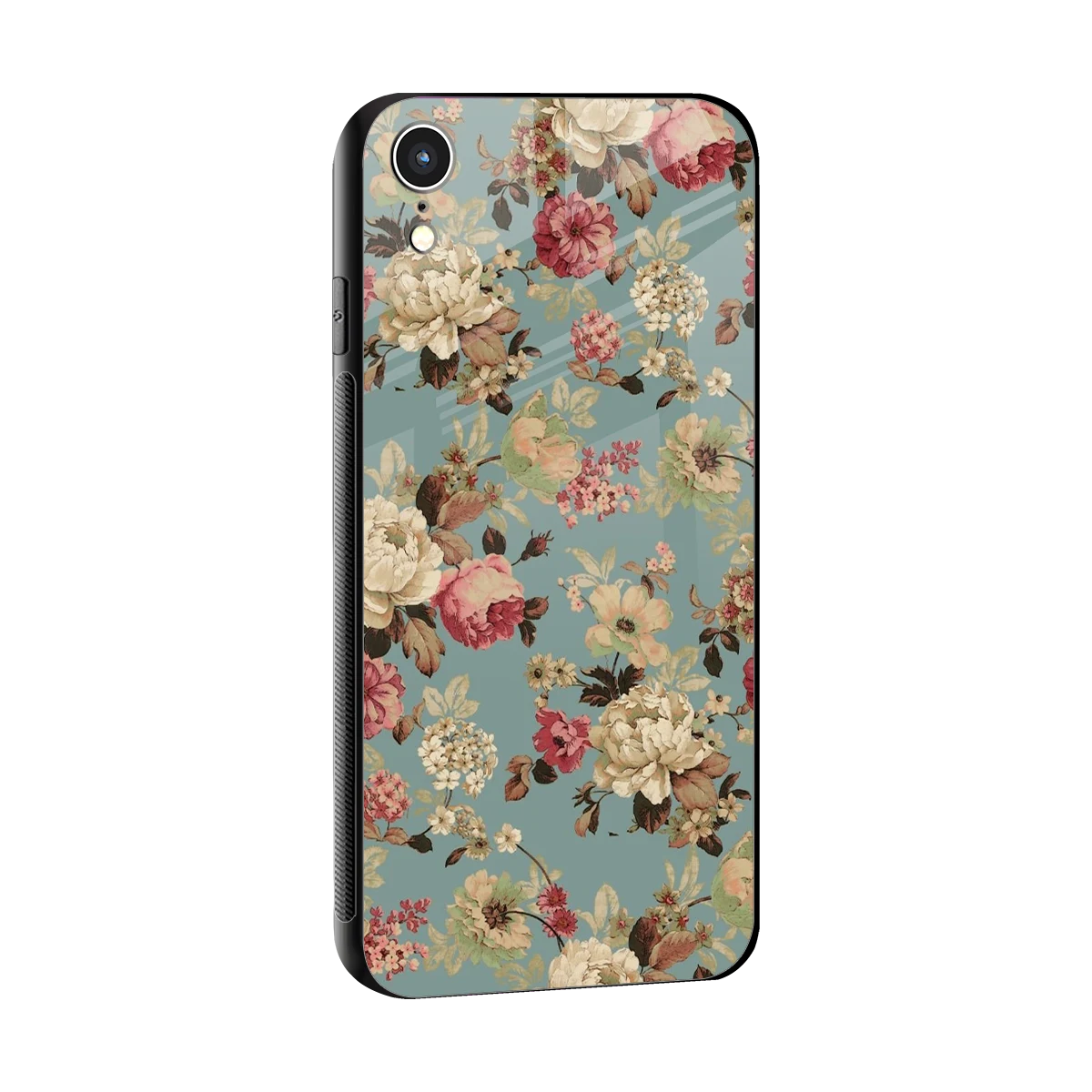 Bloom Bliss sleek iphone xr cover with tempered glass back and TPU edges