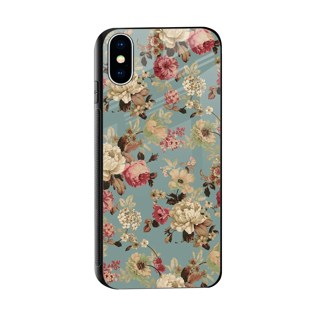 Bloom Bliss sleek iphone xs cover with tempered glass back and TPU edges