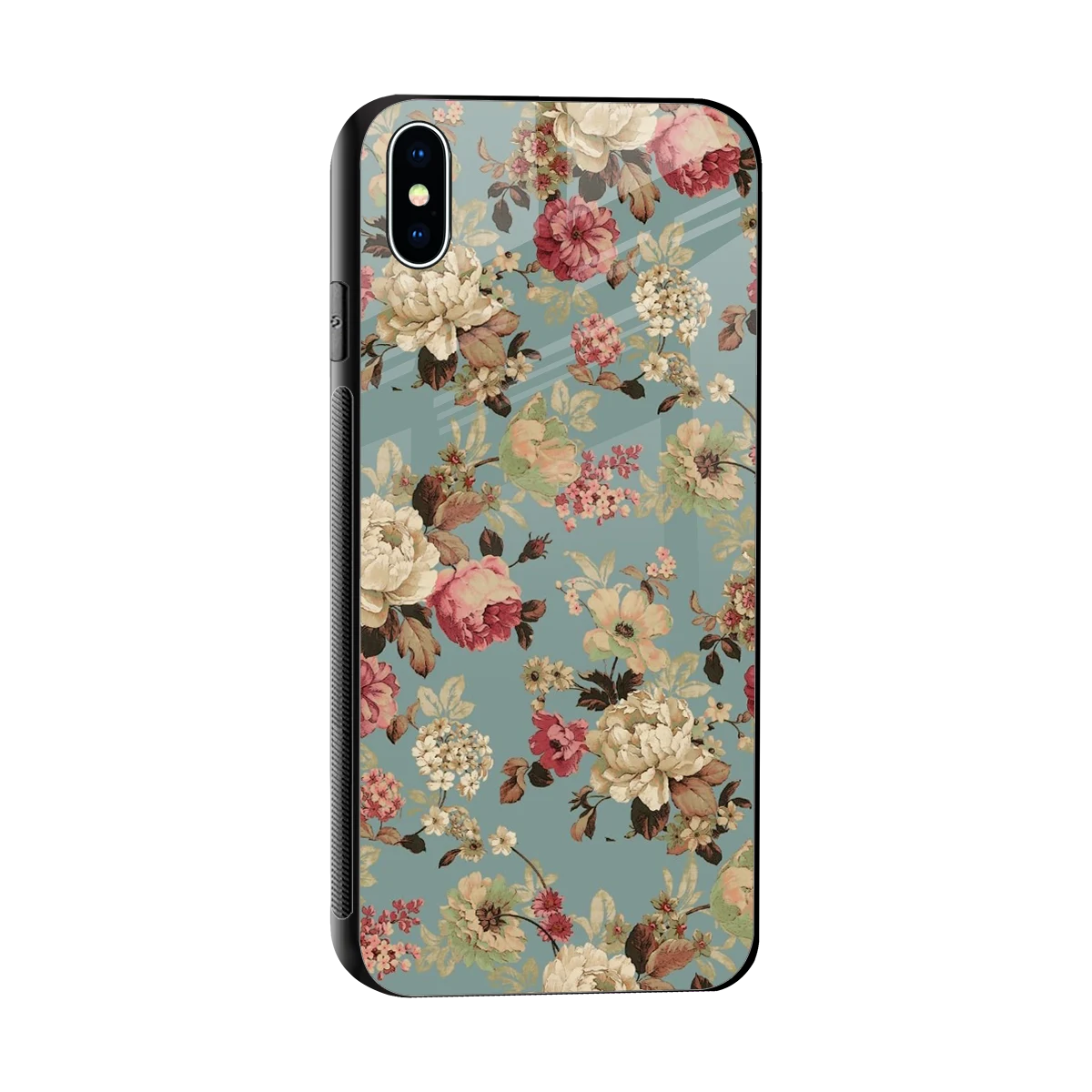 Bloom Bliss sleek iphone xs max cover with tempered glass back and TPU edges