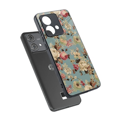 Bloom Bliss sleek motorola edge 40 neo 5g cover with tempered glass back and TPU edges