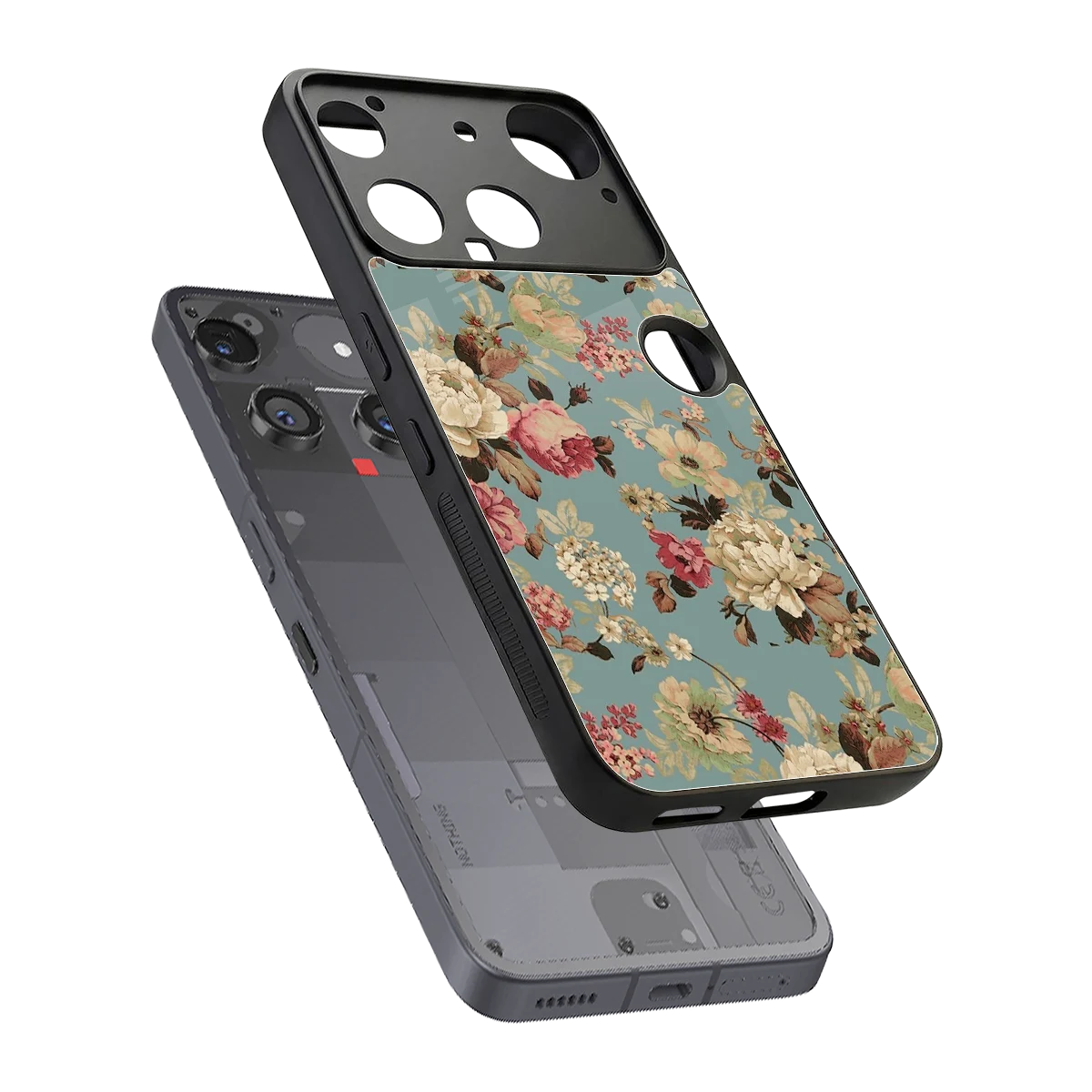 Bloom Bliss sleek nothing phone 3 cover with tempered glass back and TPU edges