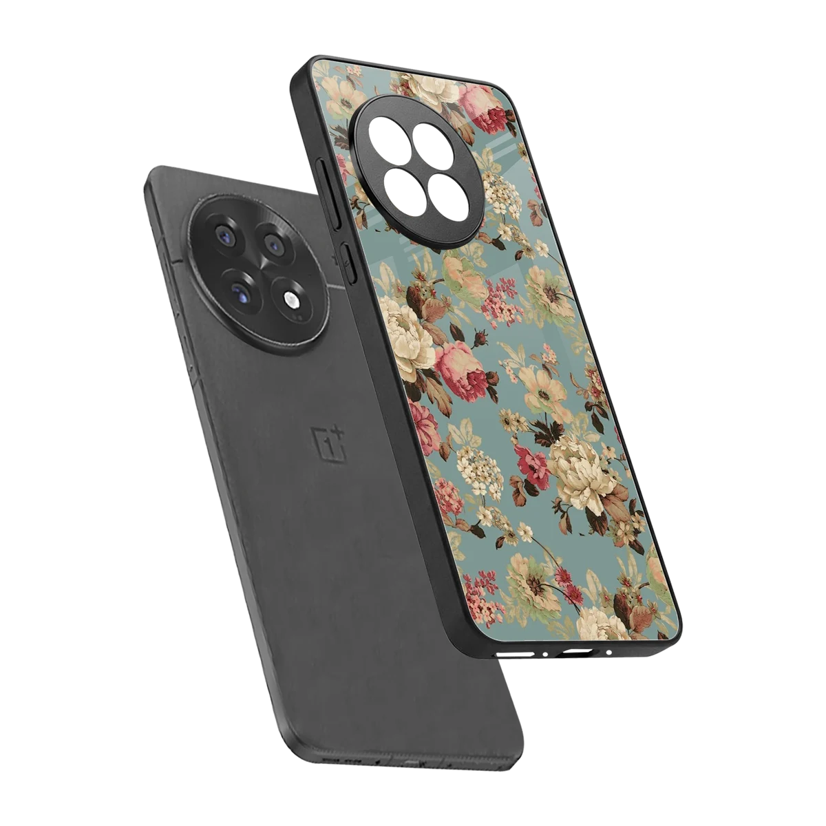 Bloom Bliss sleek oneplus 13r cover with tempered glass back and TPU edges