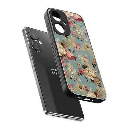 Bloom Bliss sleek oneplus nord ce 3 cover with tempered glass back and TPU edges