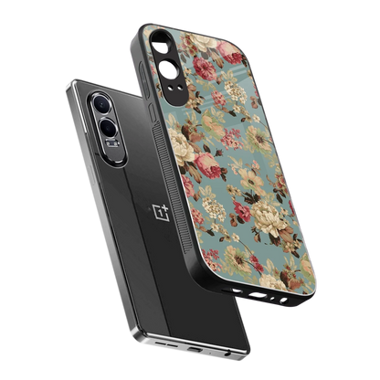 Bloom Bliss sleek oneplus nord ce 4 lite cover with tempered glass back and TPU edges