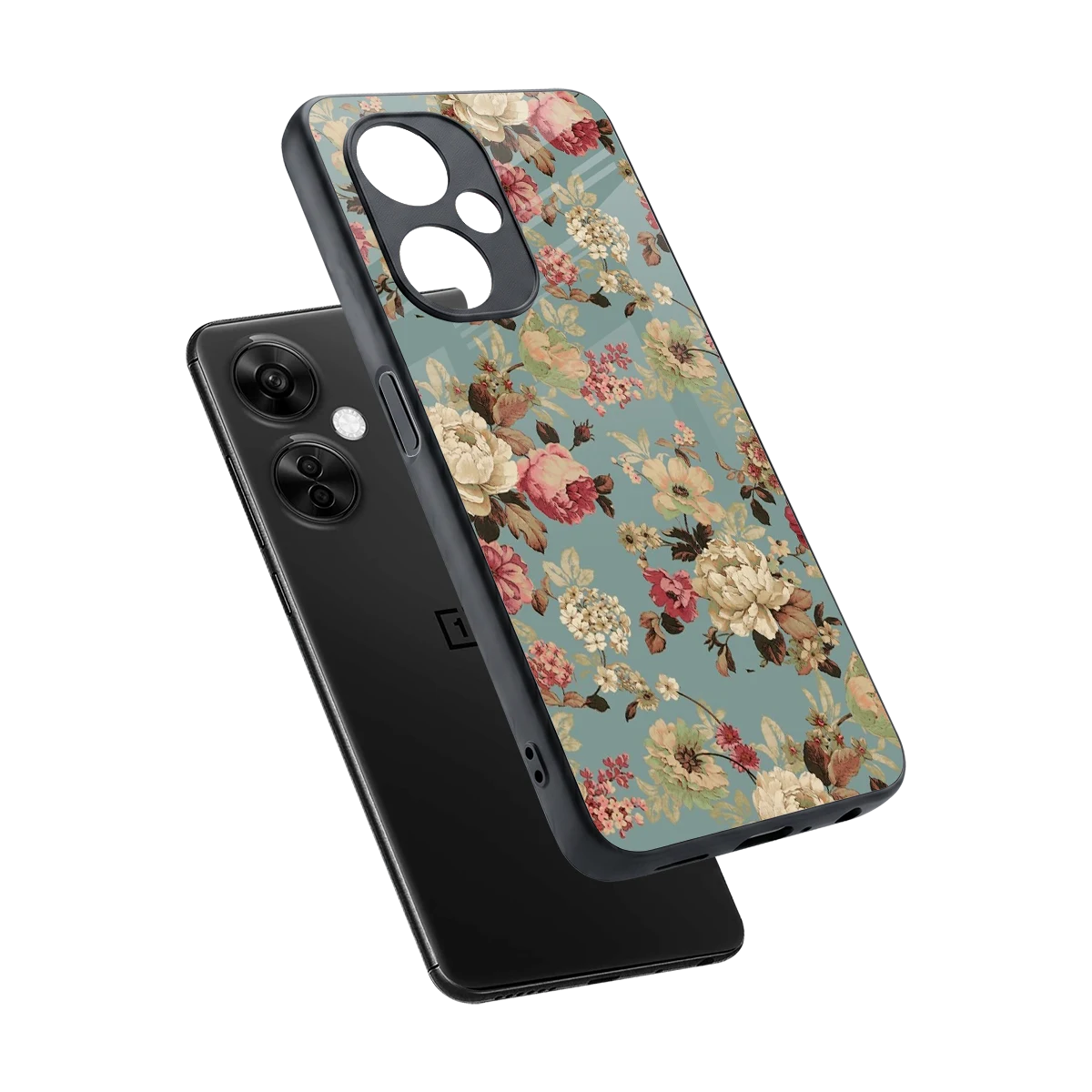 Bloom Bliss sleek oneplus nord ce 3 lite cover with tempered glass back and TPU edges