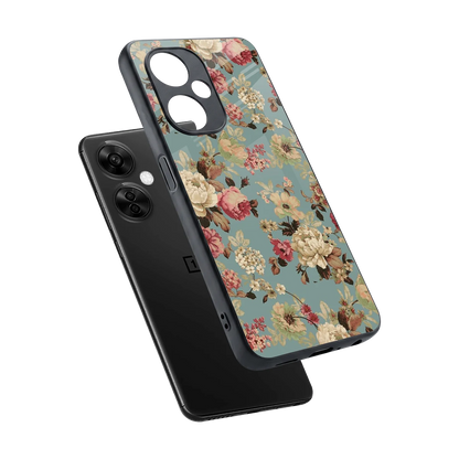 Bloom Bliss sleek oneplus nord ce 3 lite cover with tempered glass back and TPU edges