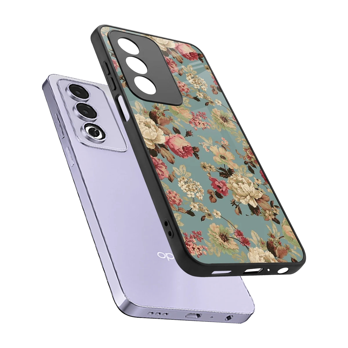 Bloom Bliss sleek oppo a3 pro cover with tempered glass back and TPU edges