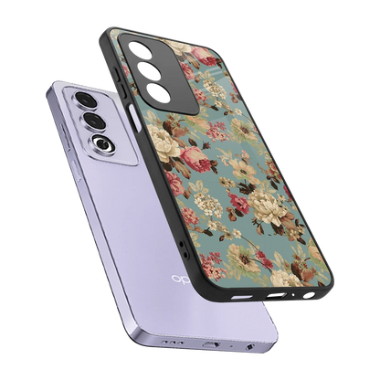Bloom Bliss sleek oppo a3 pro cover with tempered glass back and TPU edges
