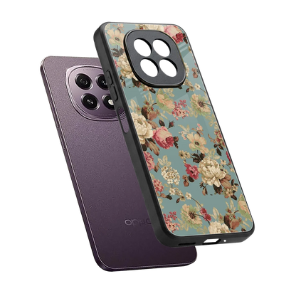 Bloom Bliss sleek oppo f29 5g cover with tempered glass back and TPU edges