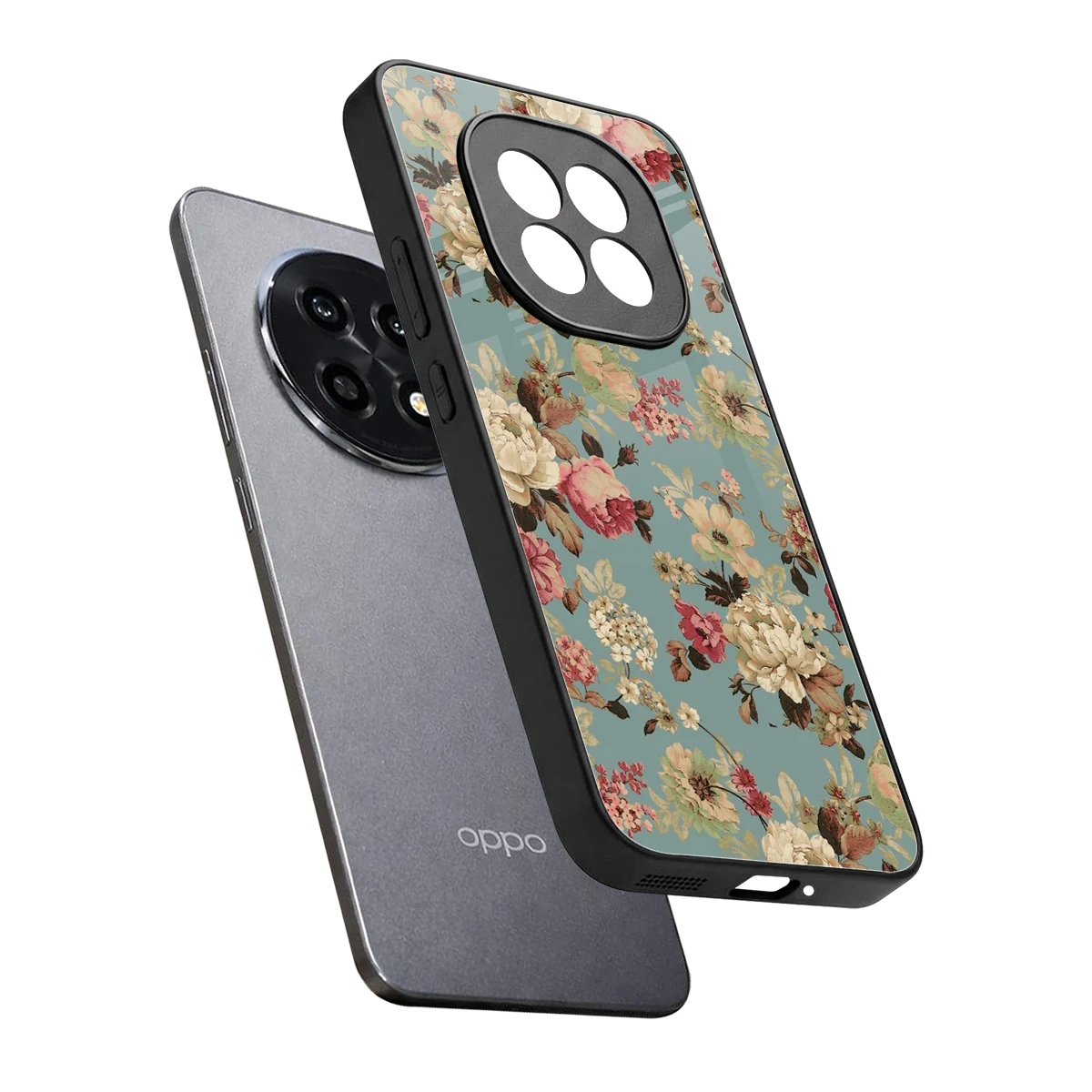 Bloom Bliss sleek oppo f29 pro 5g cover with tempered glass back and TPU edges