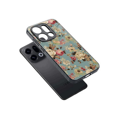 Bloom Bliss sleek oppo find x9 cover with tempered glass back and TPU edges