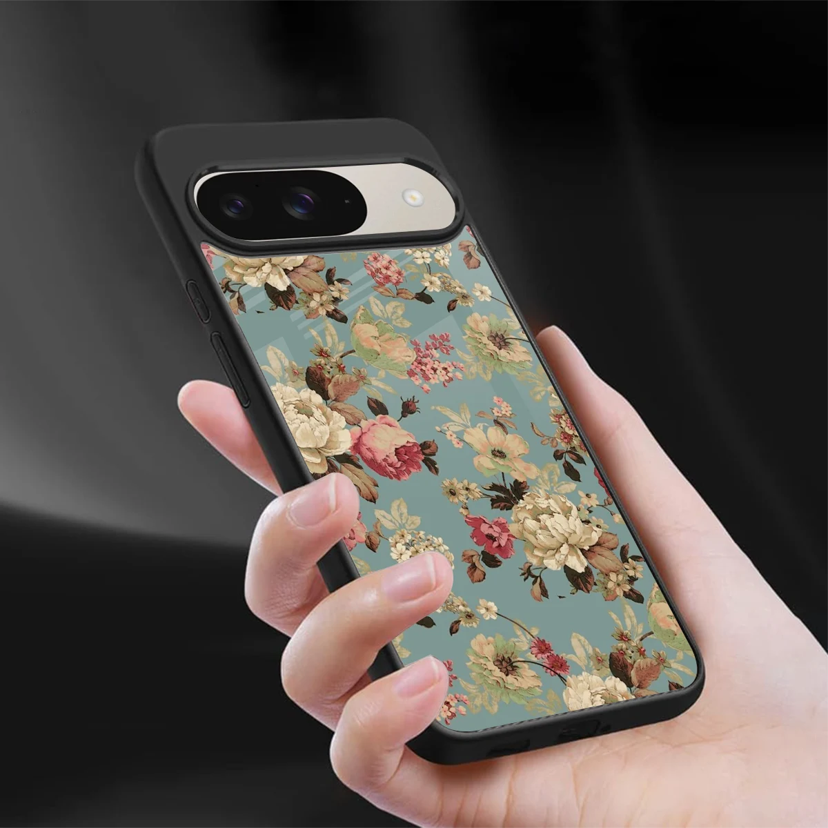 Bloom Bliss sleek google pixel 9 cover with tempered glass back and TPU edges