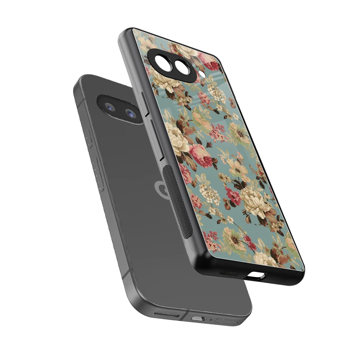 Bloom Bliss sleek google pixel 10a cover with tempered glass back and TPU edges