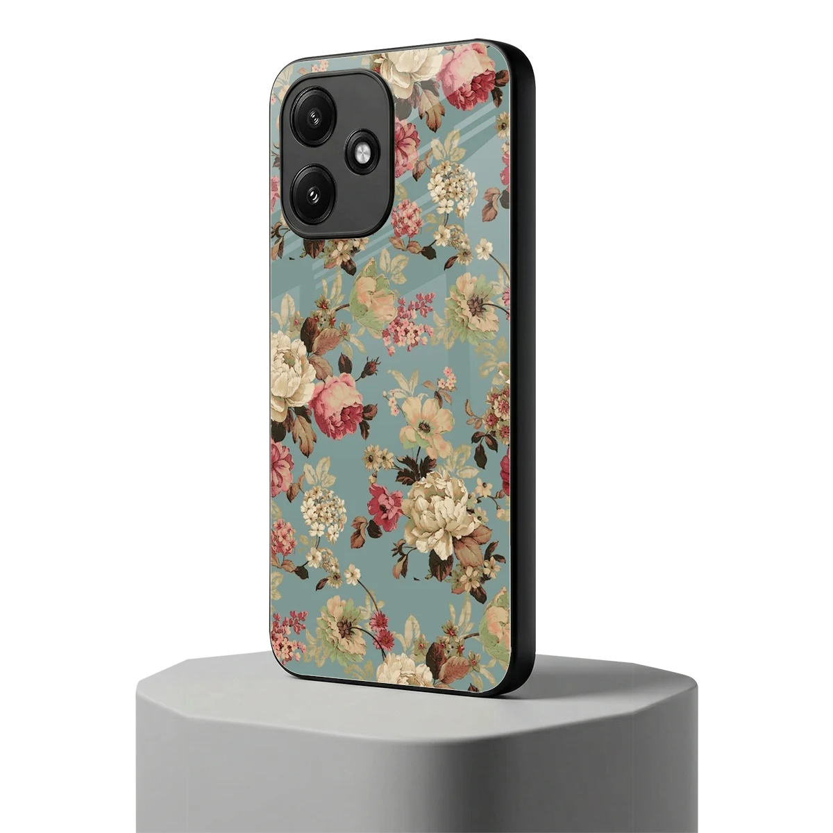 Bloom Bliss redmi 12 5g mobile cover | shockproof glass phone case