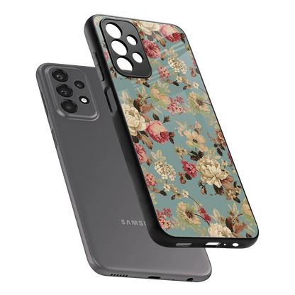 Bloom Bliss sleek samsung galaxy a23 cover with tempered glass back and TPU edges