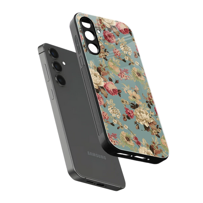 Bloom Bliss sleek samsung galaxy a14 5g cover with tempered glass back and TPU edges