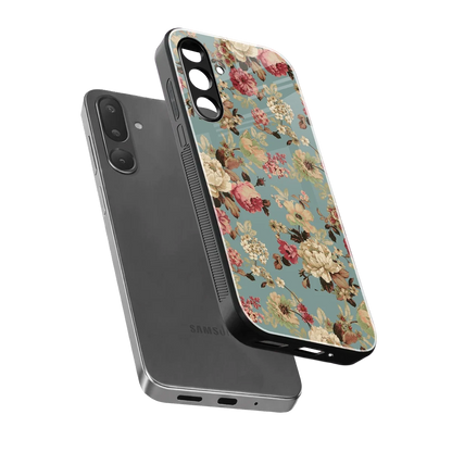 Bloom Bliss sleek samsung galaxy m36 5g cover with tempered glass back and TPU edges