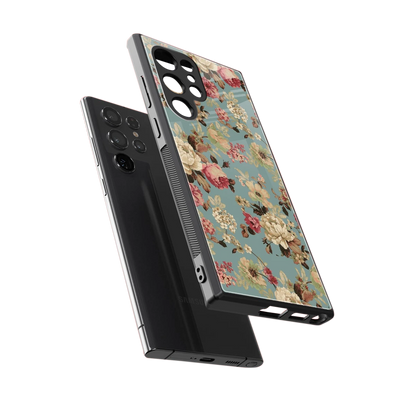 Bloom Bliss sleek samsung galaxy s24 ultra cover with tempered glass back and TPU edges