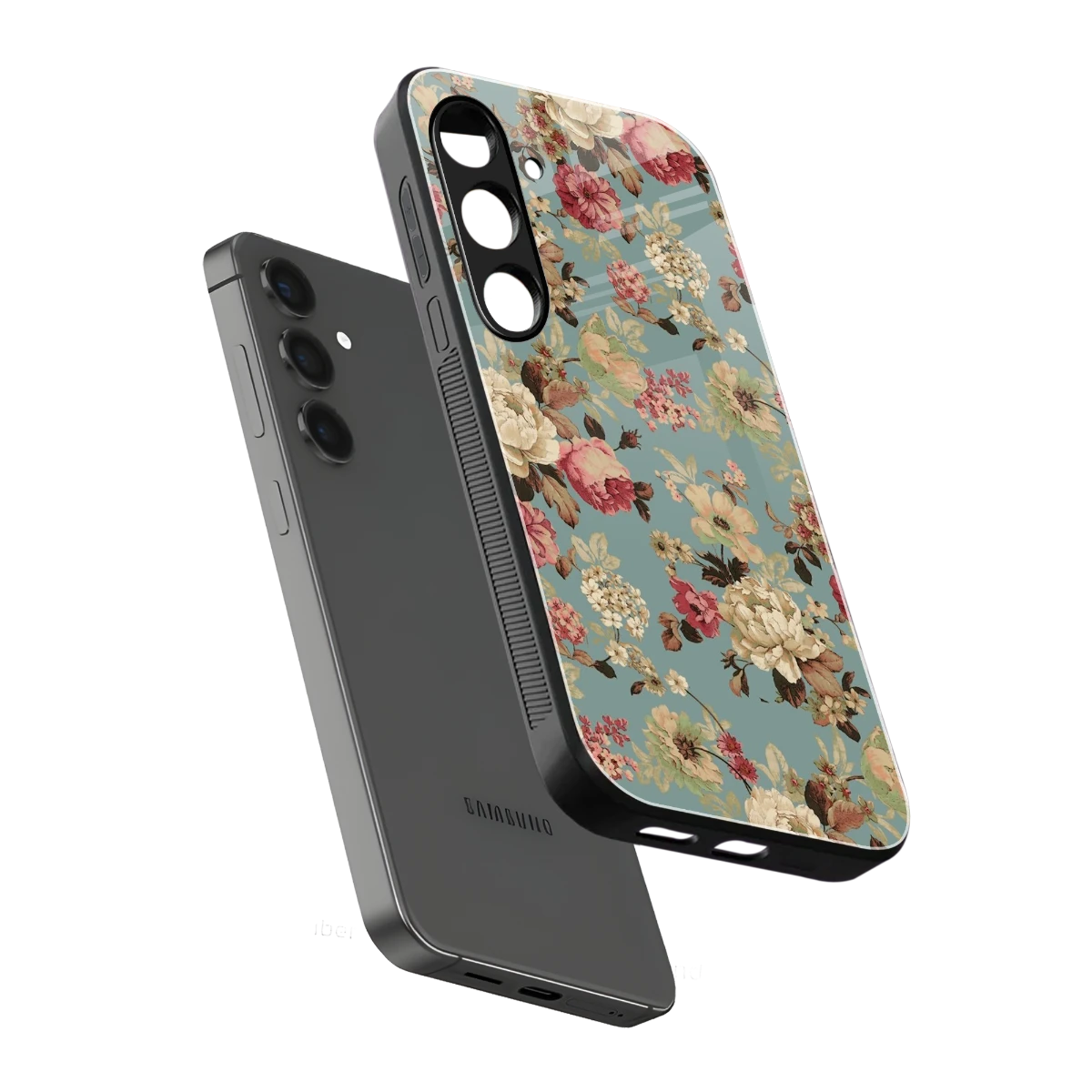 Bloom Bliss sleek samsung galaxy s24 cover with tempered glass back and TPU edges