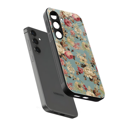 Bloom Bliss sleek samsung galaxy s24 cover with tempered glass back and TPU edges