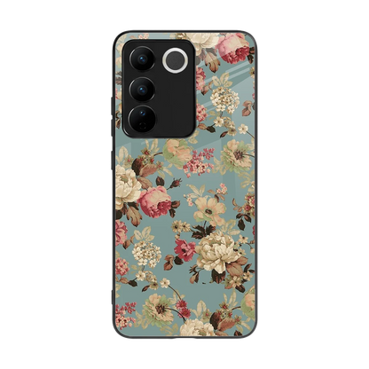 Bloom Bliss back phone cover | glass case for vivo v27 5g