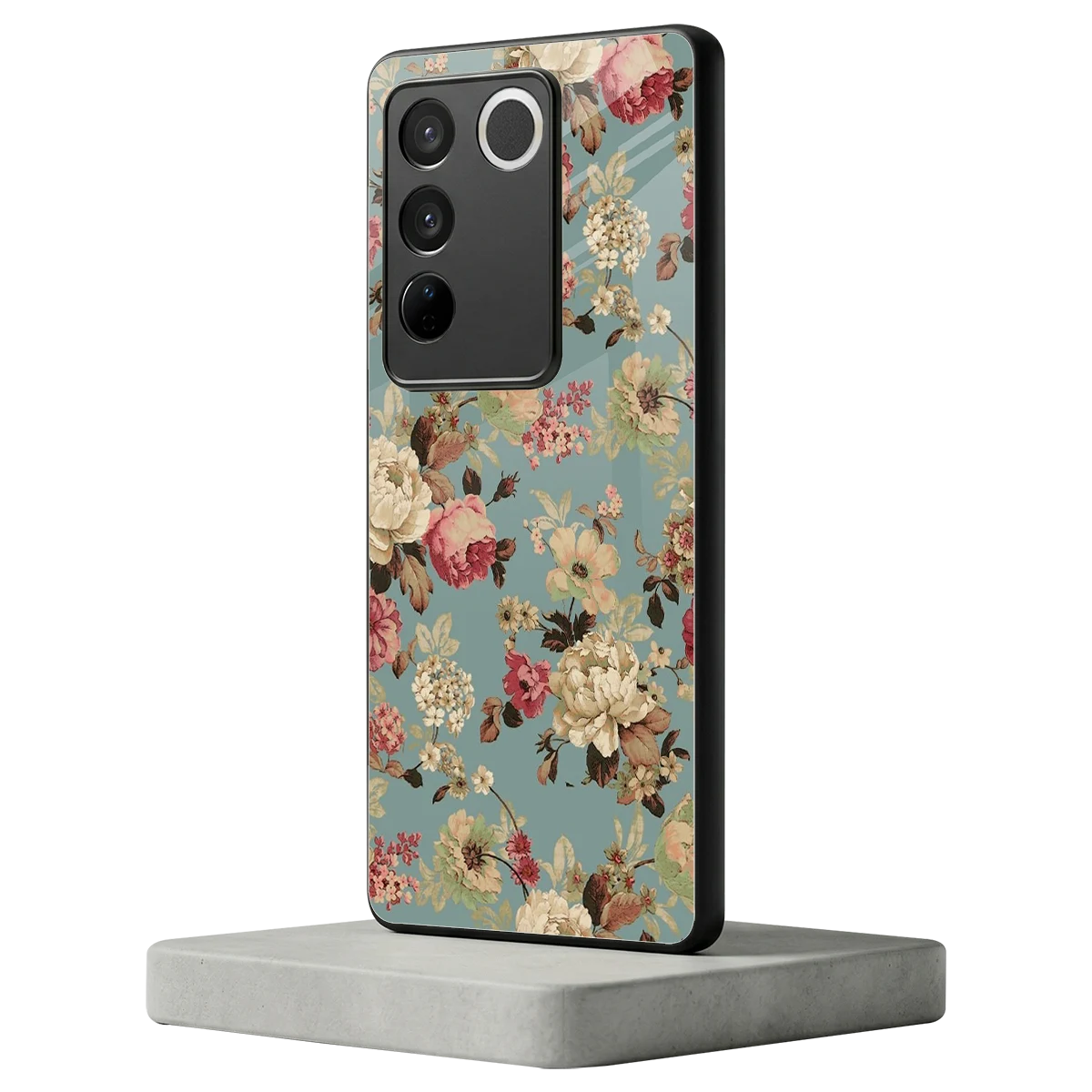 Bloom Bliss vivo v27 5g mobile cover | shockproof glass phone case