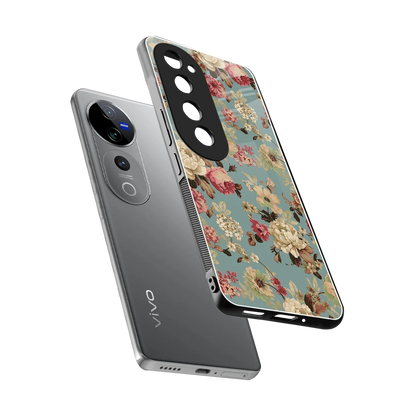 Bloom Bliss sleek vivo v40 pro cover with tempered glass back and TPU edges