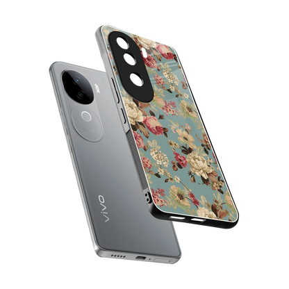 Bloom Bliss sleek vivo v40e cover with tempered glass back and TPU edges