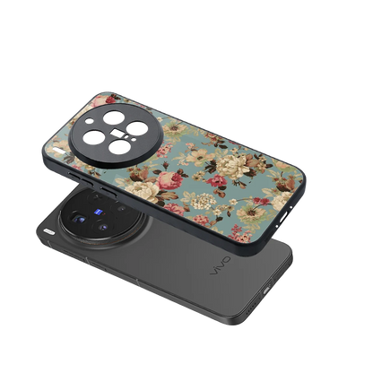 Bloom Bliss sleek vivo x300 pro cover with tempered glass back and TPU edges