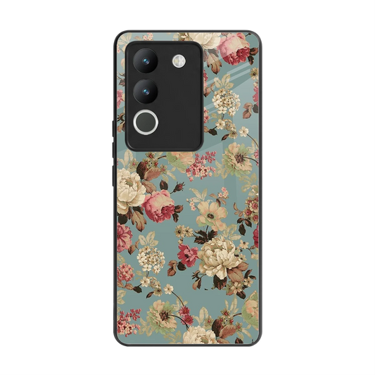 Bloom Bliss back phone cover | glass case for vivo y200 5g