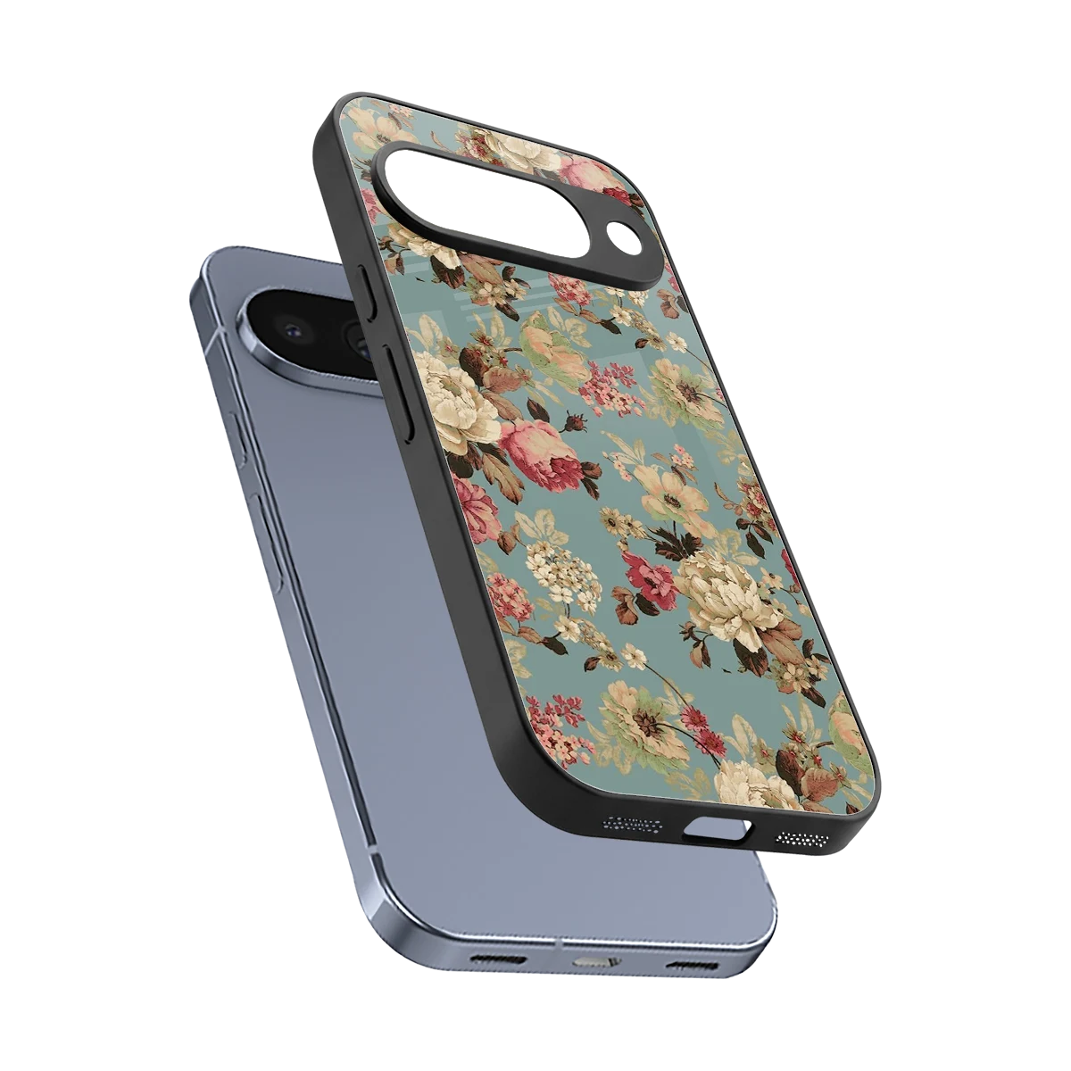 Bloom Bliss sleek google pixel 10 cover with tempered glass back and TPU edges