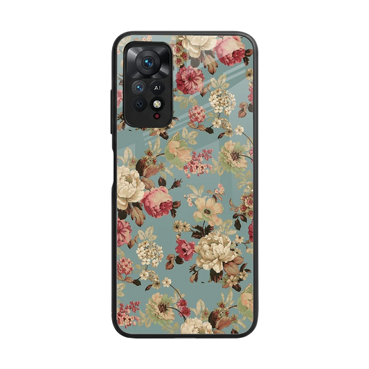 Bloom Bliss back phone cover | glass case for redmi note 11 pro