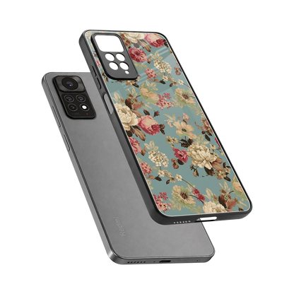 Bloom Bliss sleek redmi note 11 pro cover with tempered glass back and TPU edges