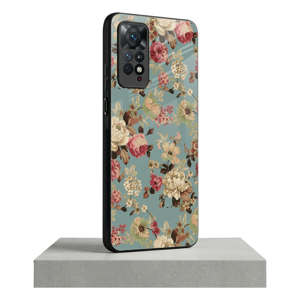 Bloom Bliss redmi note 11 pro mobile cover | shockproof glass phone case