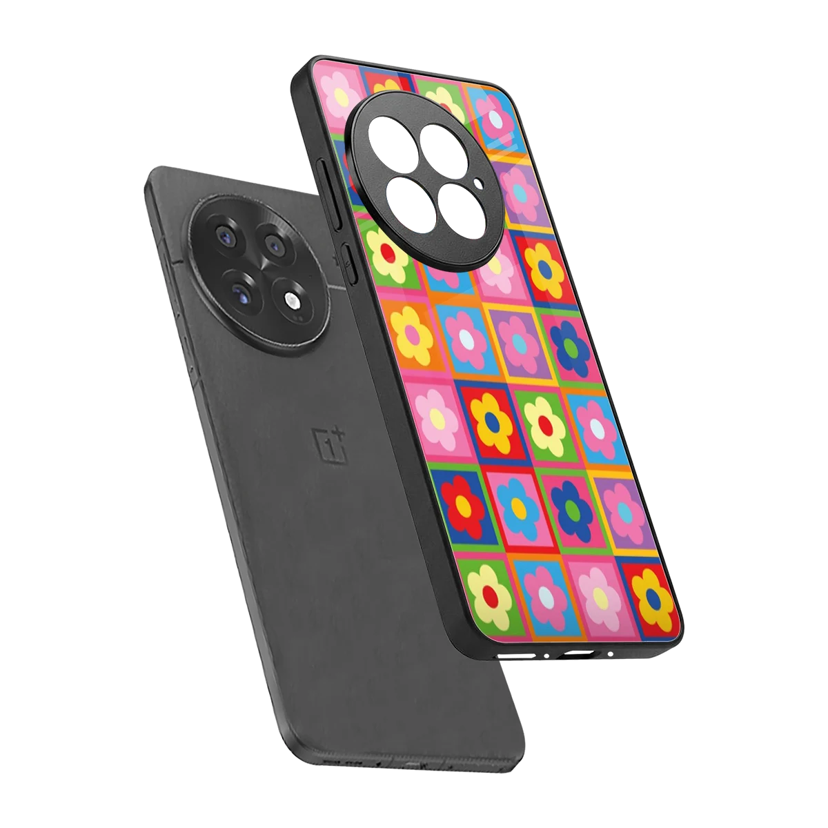 Blossom Harmony sleek oneplus 13 cover with tempered glass back and TPU edges