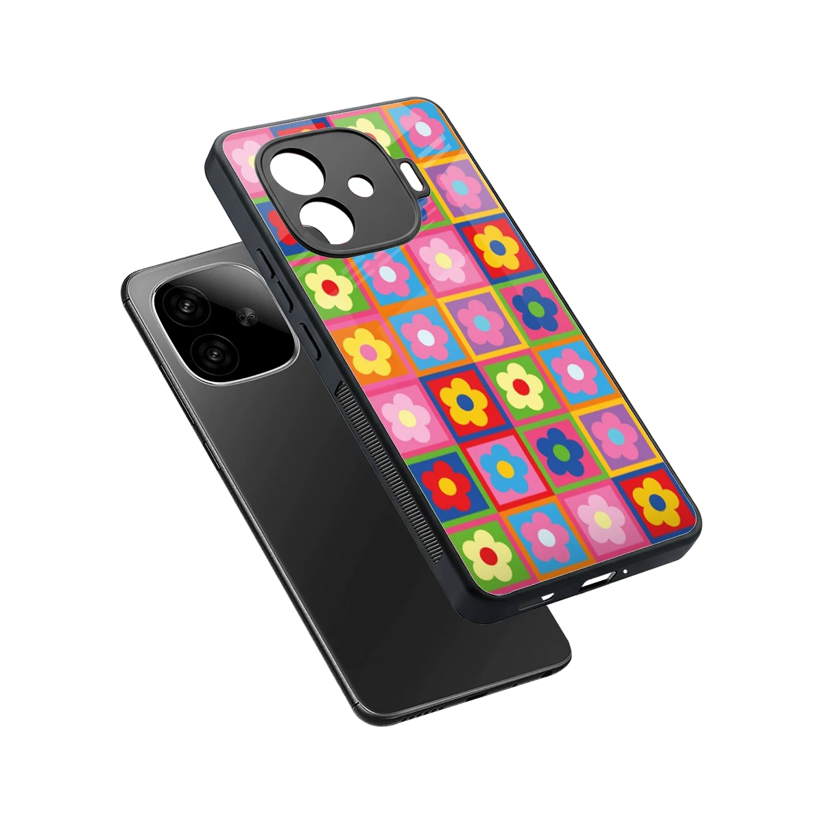 Blossom Harmony sleek iqoo neo 10r 5g cover with tempered glass back and TPU edges