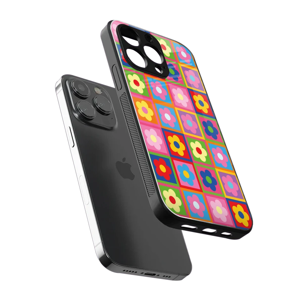 Blossom Harmony sleek iphone 16 pro cover with tempered glass back and TPU edges