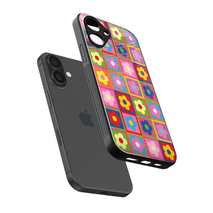 Blossom Harmony sleek iPhone 16 cover with tempered glass back and TPU edges