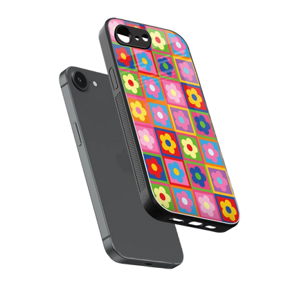 Blossom Harmony sleek iphone 16e cover with tempered glass back and TPU edges