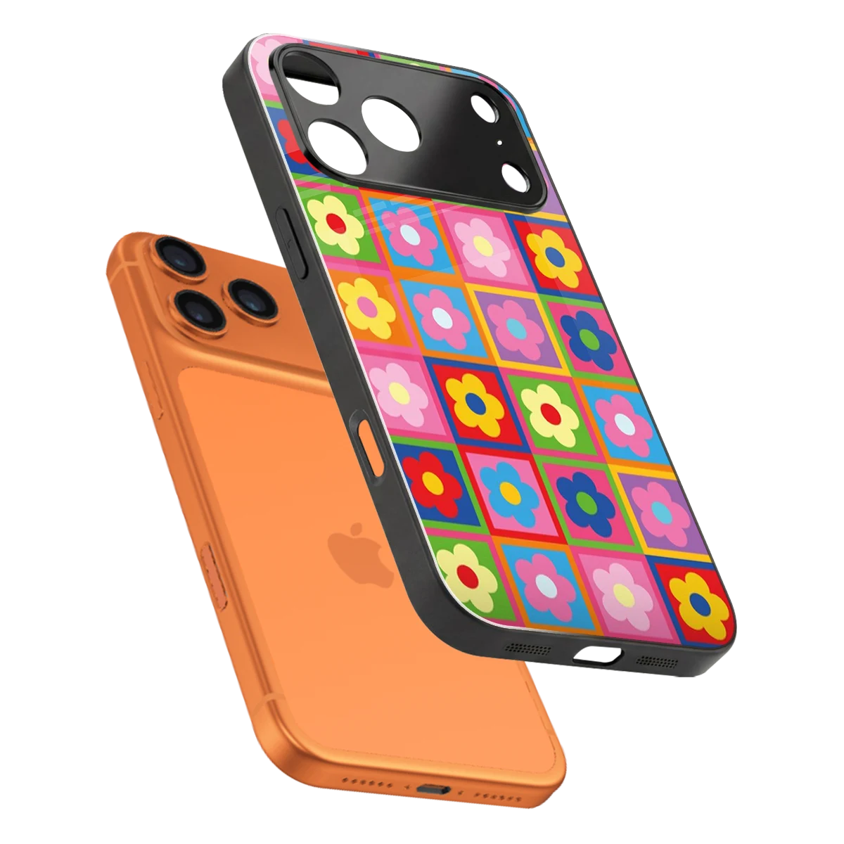 Blossom Harmony sleek iphone 17 pro max cover with tempered glass back and TPU edges