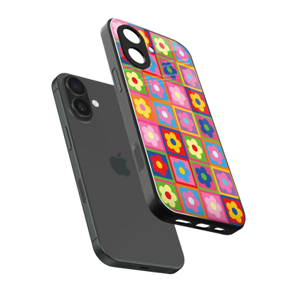 Blossom Harmony sleek iphone 17 cover with tempered glass back and TPU edges