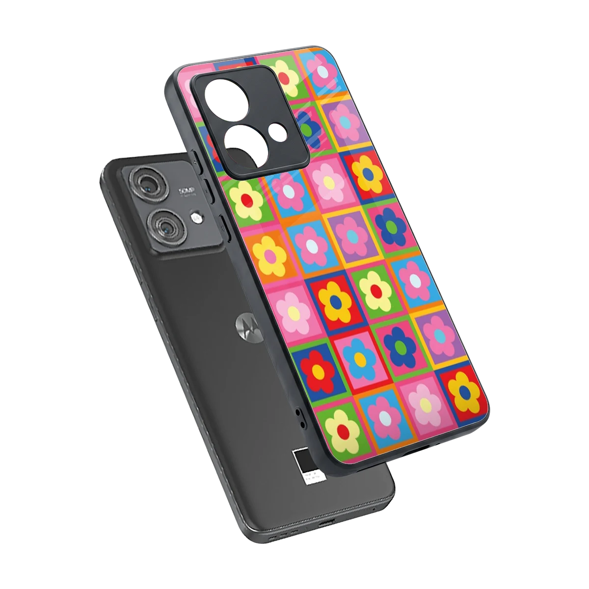 Blossom Harmony sleek motorola edge 40 neo 5g cover with tempered glass back and TPU edges